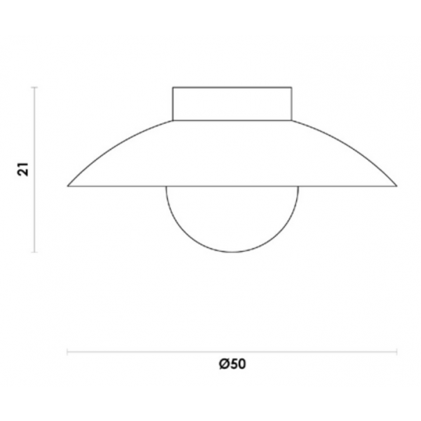 SOBREPOR CUIA PRETO/OPALINO 1XE27 D50XA20,5CM