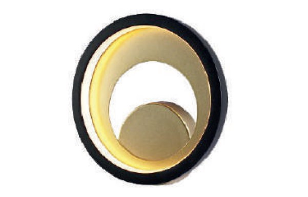 ARAND/SOBREPOR LOOP PRETO/DOURADO 1X10W 3000K 330LM D22XL5,2CM