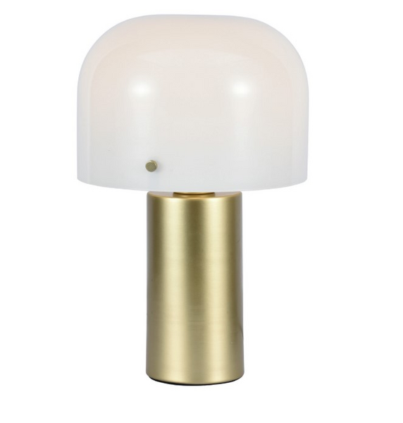 ABAJUR PILZ DOURADO/BRANCO 1XE27 D24XA35,5CM