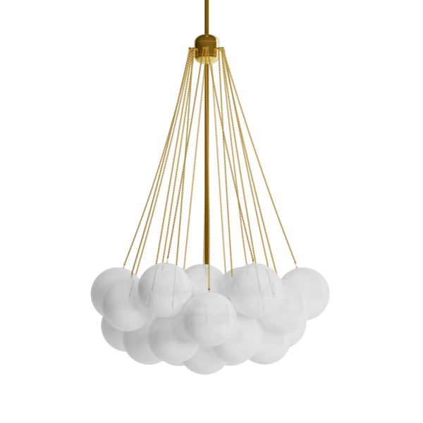 PENDENTE GUSMÃO 3XE27 D800X1500MM DOURADO/BRANCO