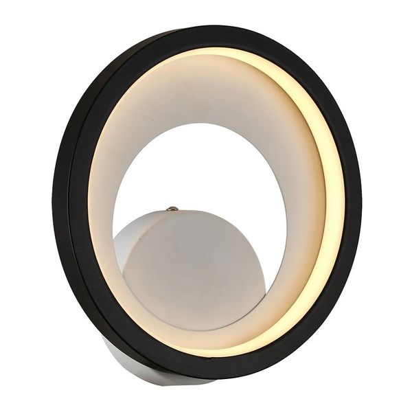 ARAND/SOBREPOR LOOP PRETO/BRANCO 1X10W 3000K 330LM D22XL5.2CM