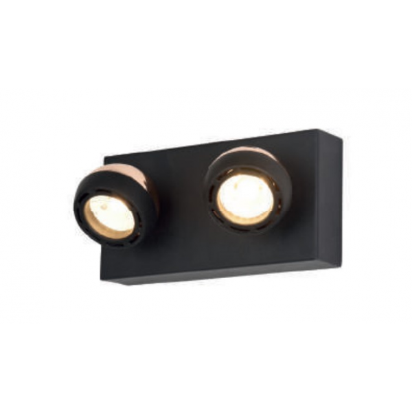 ARAND OTO PRETO/ROSE GOLD 2X5W 3000K 600LM C20XL10XA10CM