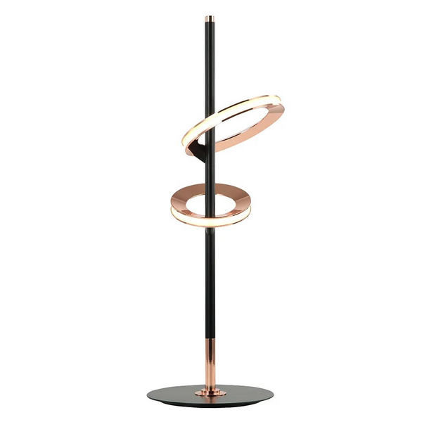 ABAJUR GINGA ROSE GOLD/PRETO 4,3W+6,1W 3000K 520LM D20XA60CM
