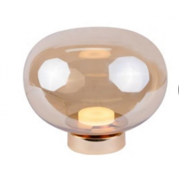ABAJUR BALLOON DOURADO/CHAMP.1X9W 3000K 400LM  L26XA21,9CM