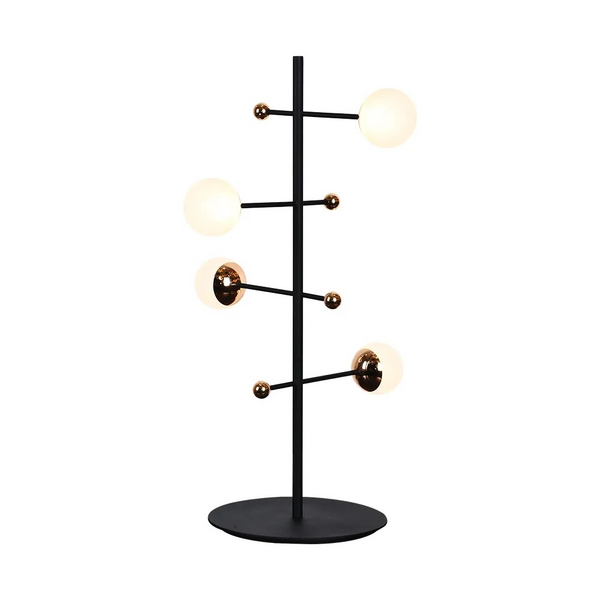 ABAJUR FUXICO DOURADO/PRETO/BRANCO 4X3W 3000K 600LM D28XA52CM