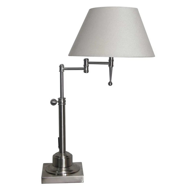 ABAJUR NICKEL NIQUELADO/BEGE 1XE27 40W C42XL33XA65CM
