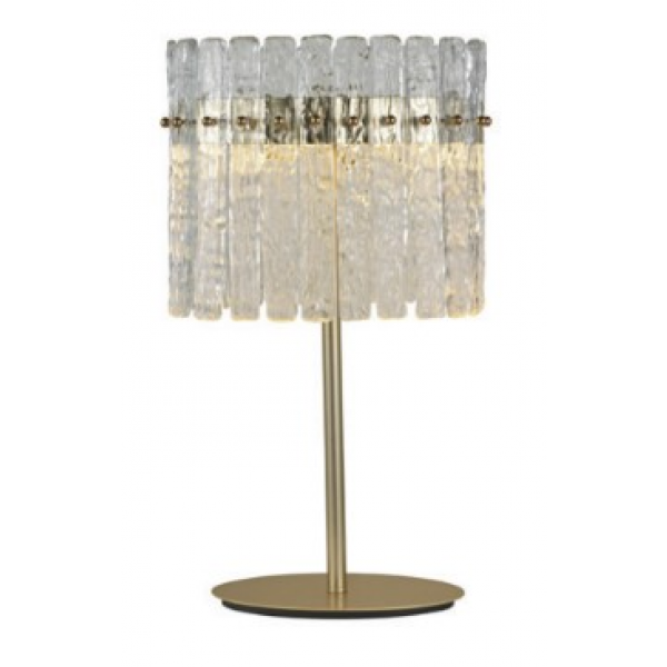 ABAJUR FREDDO TRANSP/DOURADO 1X11W 3000K 770LM L18XC30XA55CM