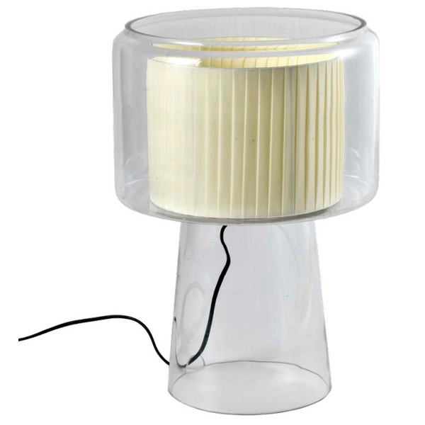 ABAJUR MALIA TRANSP/BEGE 1XE27 D32X47CM