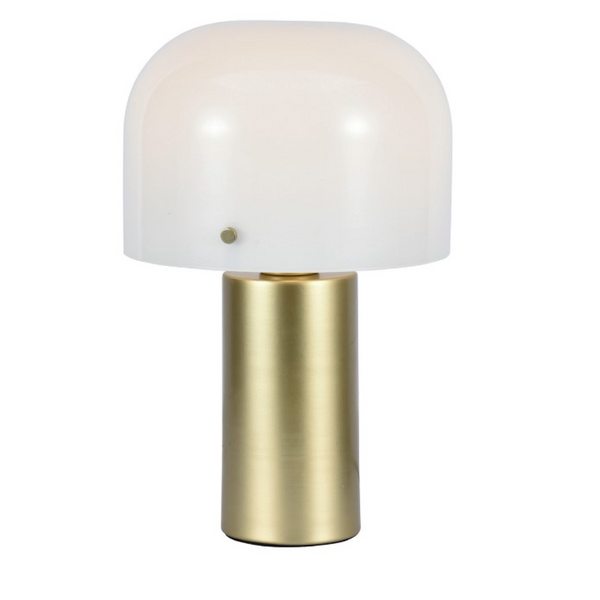 ABAJUR PILZ DOURADO/BRANCO 1XE27 D24XA35,5CM