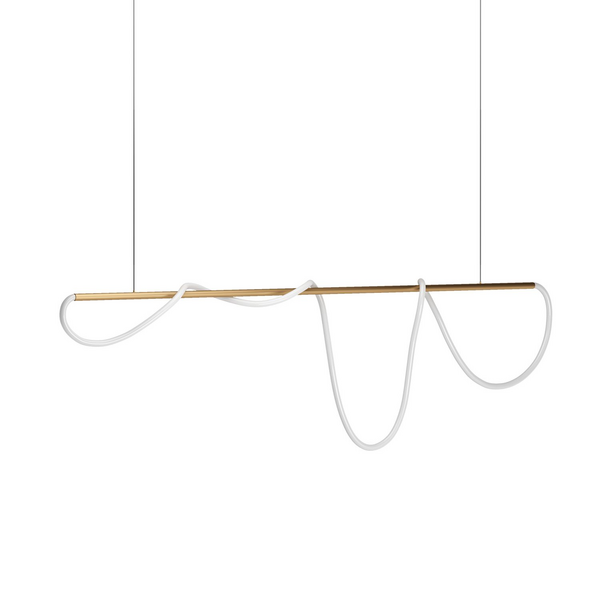 PENDENTE HERTZ LED 36W 3000K 2800LM 12000X500MM DOURADO
