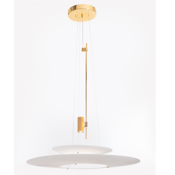 PEND AURA METAL BRILHANTE ACRÍLICO BRANCO LED 2*5W 3000K - FP1550