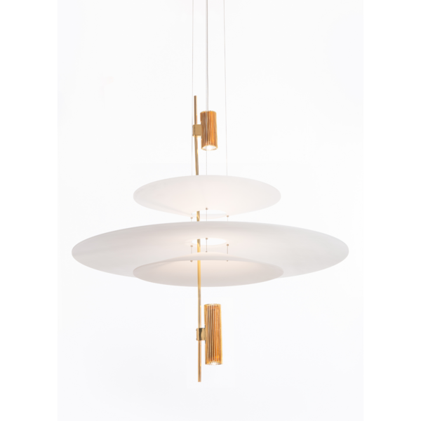 PEND AURA METAL BRILHANTE ACRÍLICO BRANCO LED 3*5W 3000K - FP1570