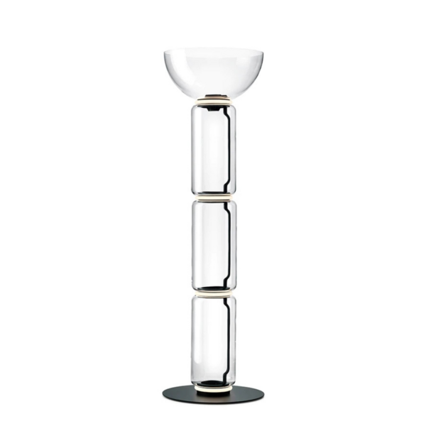 COLUNA DE PISO VETRI METAL PRETO FOSCO VIDRO TRANSP. LED 13W 3000K 