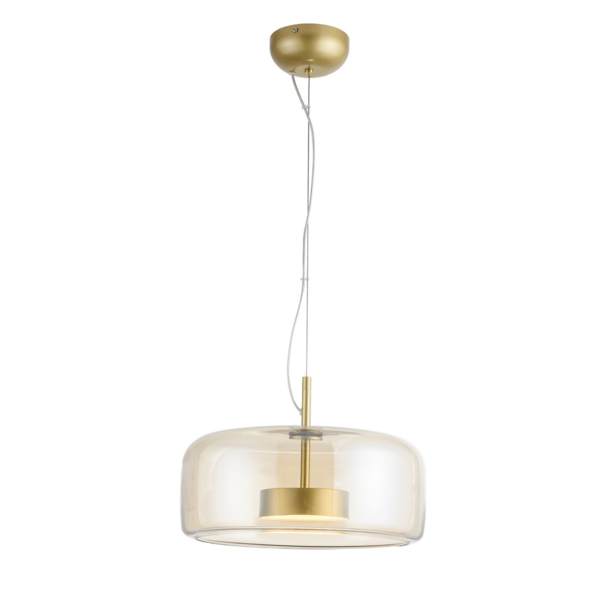 PEND VETRI METAL FOSCO VIDRO ÂMBAR LED 12W 3000K - FP1330