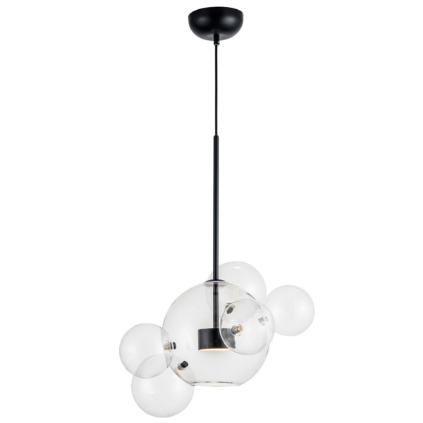 PEND VETRI METAL FOSCO VIDRO TRANSP. LED 6W 3000K - FP1130