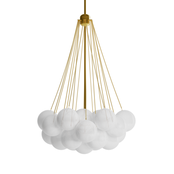 PENDENTE GUSMÃO 3XE27 D800X1500MM DOURADO/BRANCO