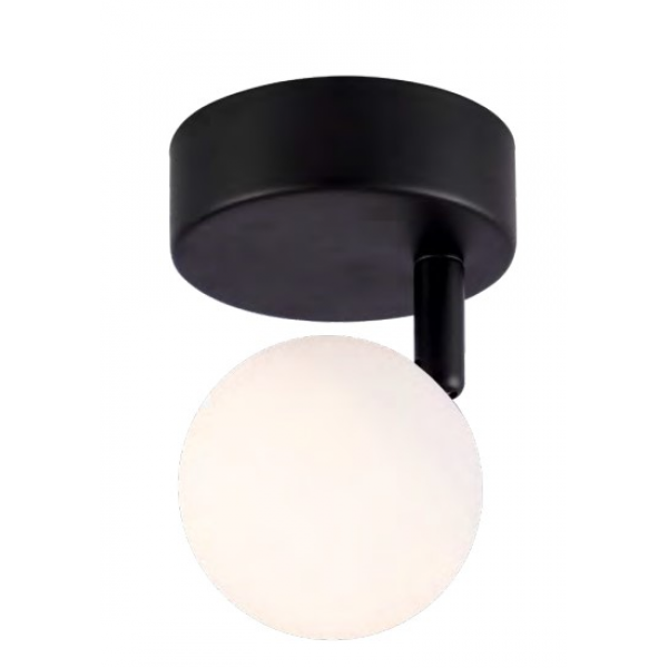 SOBREPOR DUSSO ESFERA PRETO/OPALINO 1X5W 2700K 300LM D9XA13CM