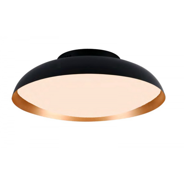 SOBREPOR BOWL PRETO/DOURADO 1X36W 3000K 2520LM D55XA11CM