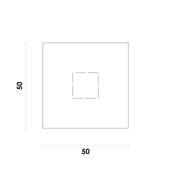 SOBREPOR REFLECT SQ BRANCO 1X36W 3000K 2400LM C50XL50XA1,5CM