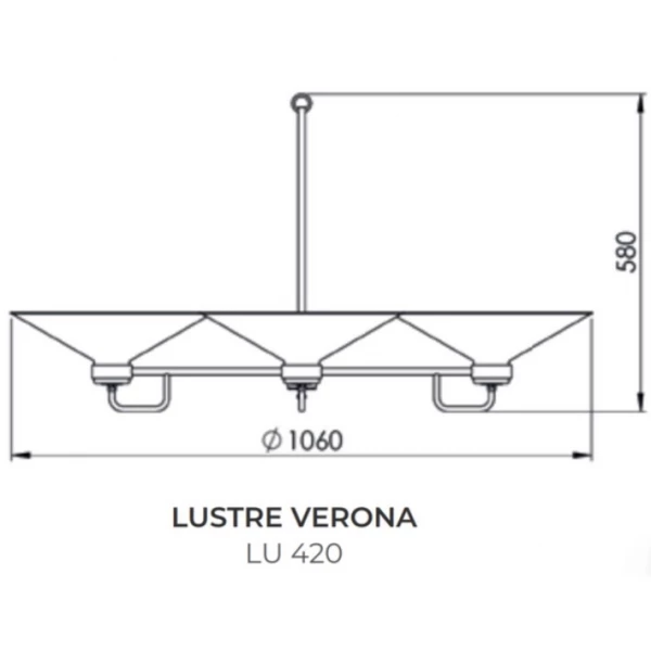 LUSTRE VERONA PRETO D1060XA580 4XE27 MINI BULBO