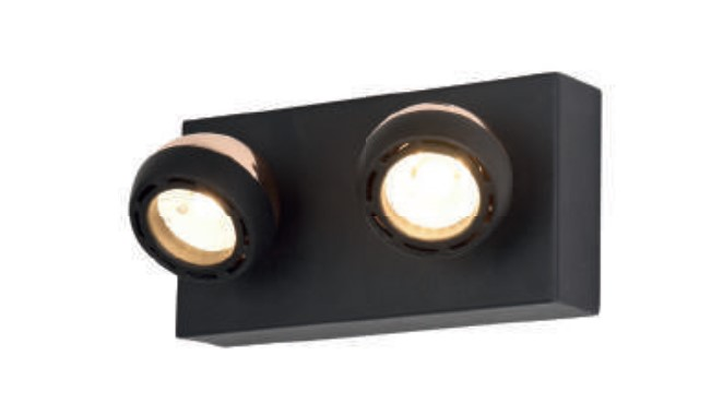 ARAND OTO PRETO/ROSE GOLD 2X5W 3000K 600LM C20XL10XA10CM