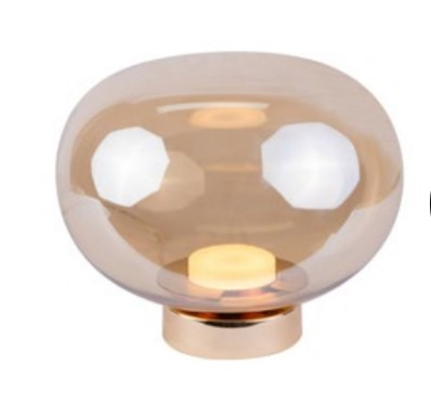 ABAJUR BALLOON DOURADO/CHAMP.1X9W 3000K 400LM  L26XA21,9CM
