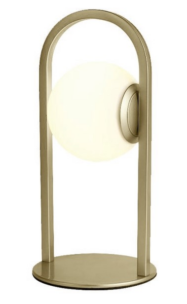 ABAJUR PLOC DOURADO/BRANCO 1X4,8W 3000K 288LM D15,5XA31,5CM