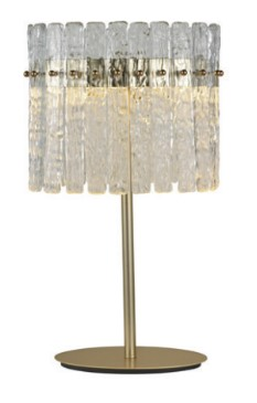 ABAJUR FREDDO TRANSP/DOURADO 1X11W 3000K 770LM L18XC30XA55CM