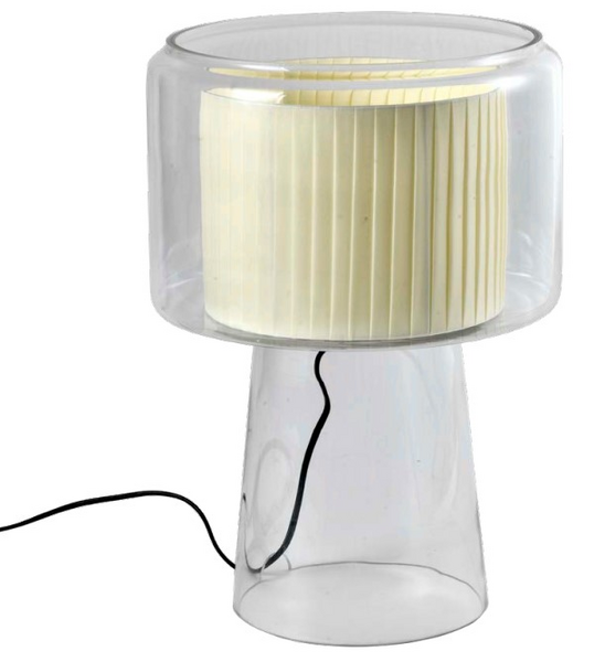 ABAJUR MALIA TRANSP/BEGE 1XE27 D32X47CM