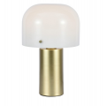 ABAJUR PILZ DOURADO/BRANCO 1XE27 D24XA35,5CM