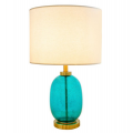 ABAJUR ACQUA AZUL/BRONZE S/CUPULA 1XE27 D38XA65CM