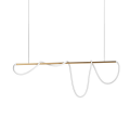 PENDENTE HERTZ LED 36W 3000K 2800LM 12000X500MM DOURADO