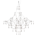 PENDENTE MILETO ALPHA LED 46W 3000K 3200LM 700X700MM CRISTAL/CROMADO