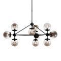 PENDENTE FIBONACCI 10XE27 D1040X910X570MM PRETO