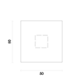 SOBREPOR REFLECT SQ BRANCO 1X36W 3000K 2400LM C50XL50XA1,5CM